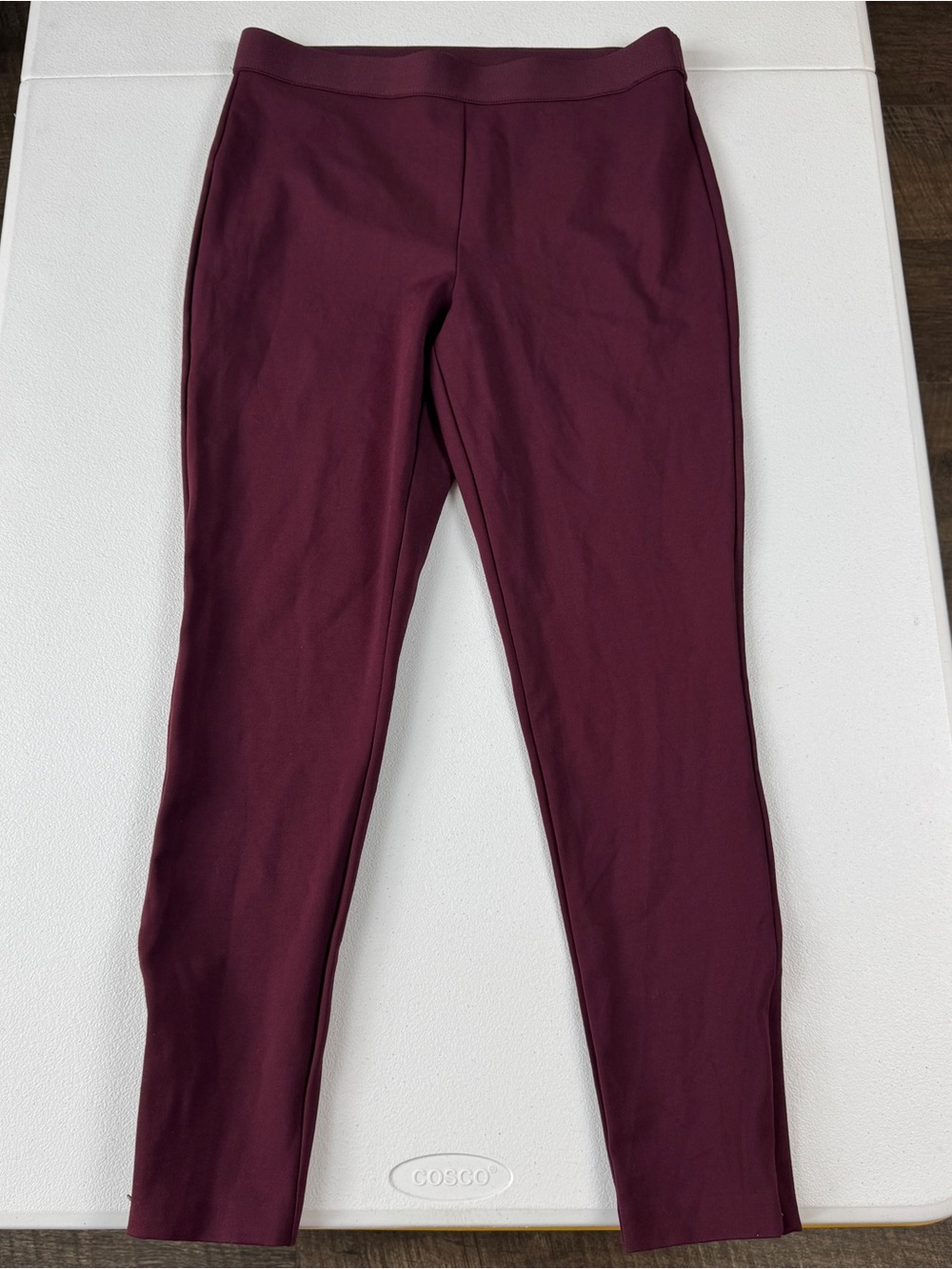 Talbots‎ Ponte Leggings Womens 10 Ankle Zip Rayon Nylon Blend Burgundy Pull On